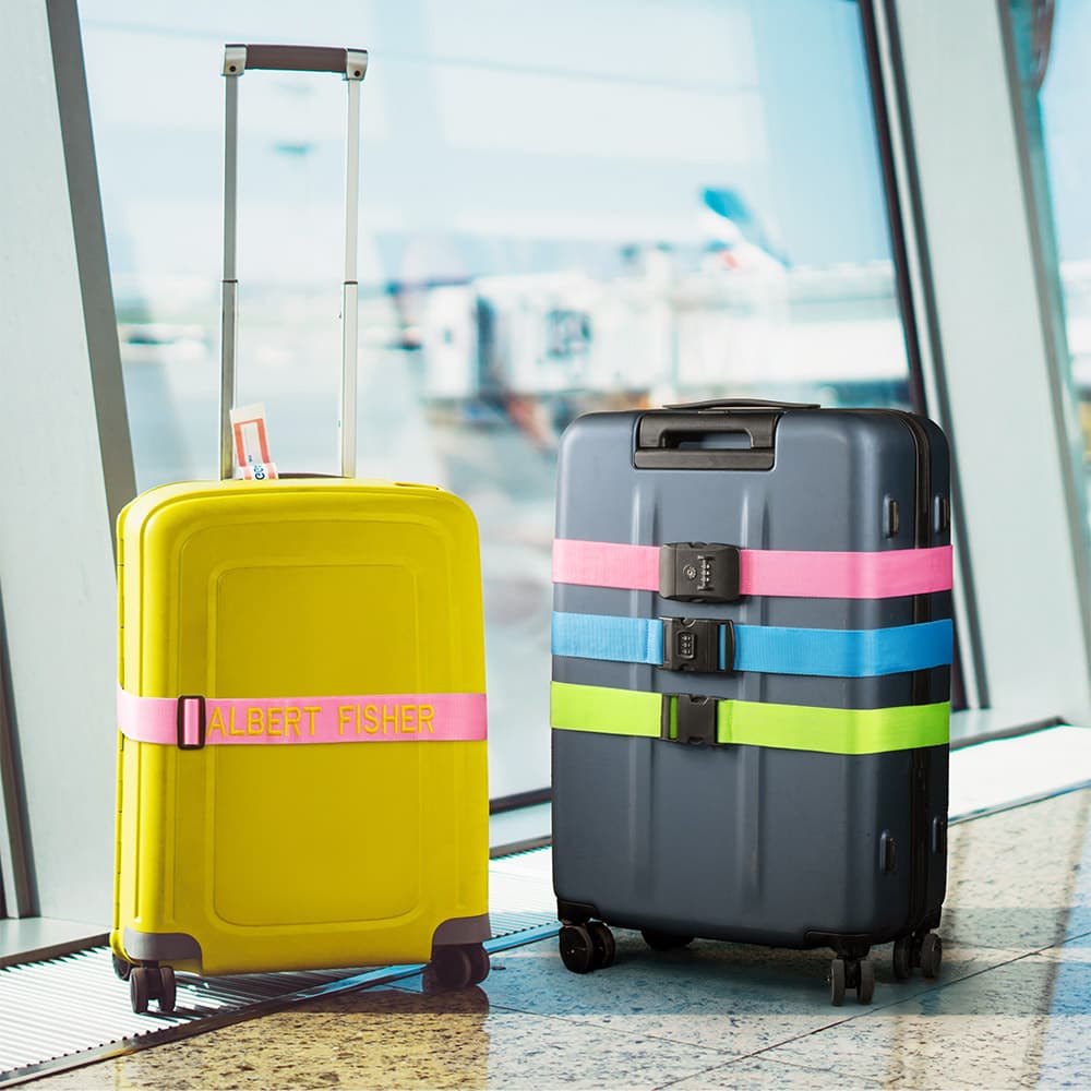 Gepersonaliseerde verstelbare borduurwerk naam Bagage riem voor 20in - 28in koffer reizen essentieel verjaardagscadeau voor Travel Lover