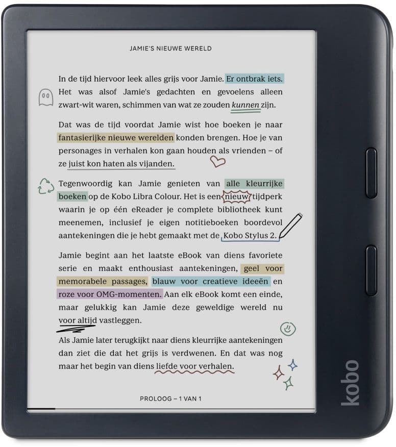 Kobo Libra Colour - eReader - 7" E Ink Kaleido 3 - Zwart