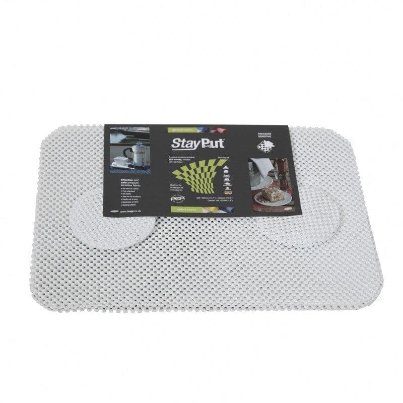 Isagi StayPut 6 stuks rode anti-slip Placemats en Onderzetters