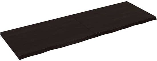 vidaXL - Wandschap - massief eikenhout - donkerbruin - 180 x 60 x (2-4) cm