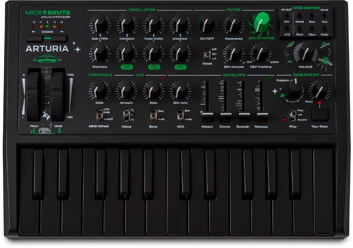 Arturia MicroBrute UFO - Analoge Synthesizer - VCO met Ultrasaw en Metalizer - Deep Space Black (Limited Edition)