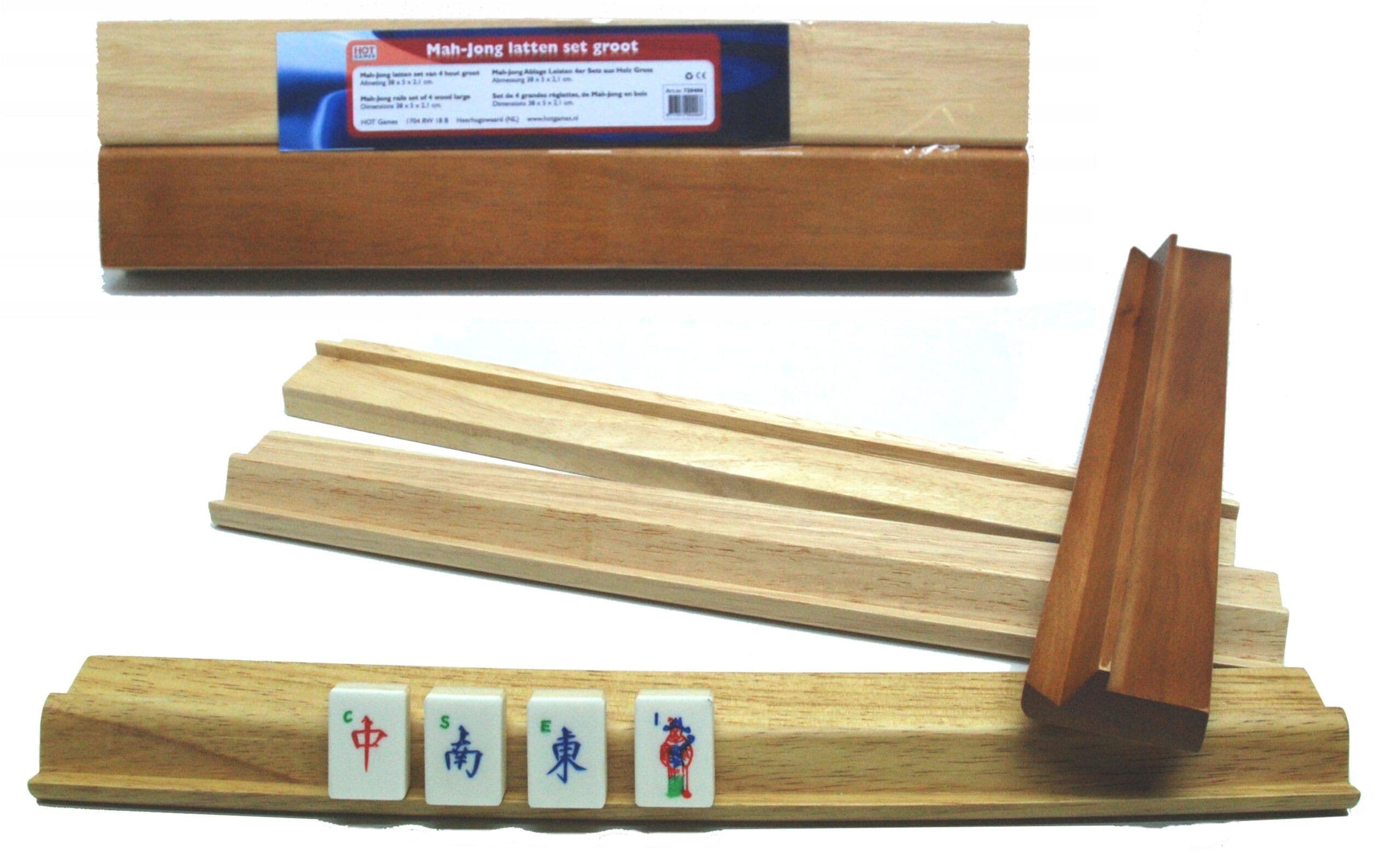 Mah-Jong latten set - hout - 40 x 5 x 2.2 cm - set van 4 (4 st.)