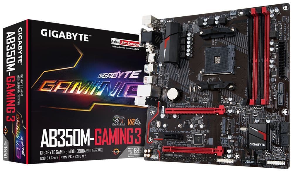 Gigabyte GA-AB350M-Gaming 3 - Socket AM4 - AMD B350 micro ATX