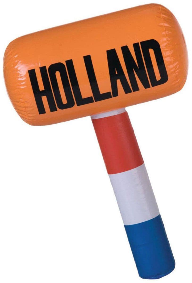 Nederlands Opblaasbare Hamer - 60 cm - Oranje/Rood/Wit/Blauw