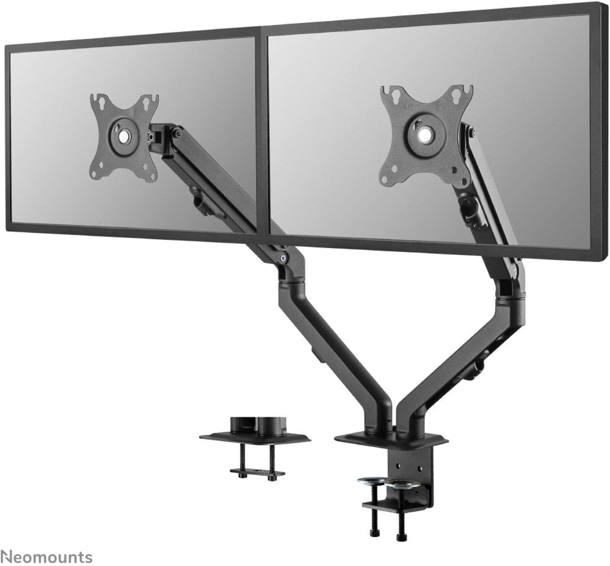 Neomounts FPMA-D650DBLACK - Bureausteun voor 2 schermen tot 27" - Full motion met hoogte- en diepteverstelling - Zwart