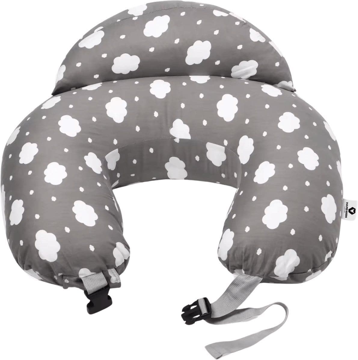 Vulpes Goods® BabyCare - Voedingskussen - 3in1 - Premium Grey Cloudy