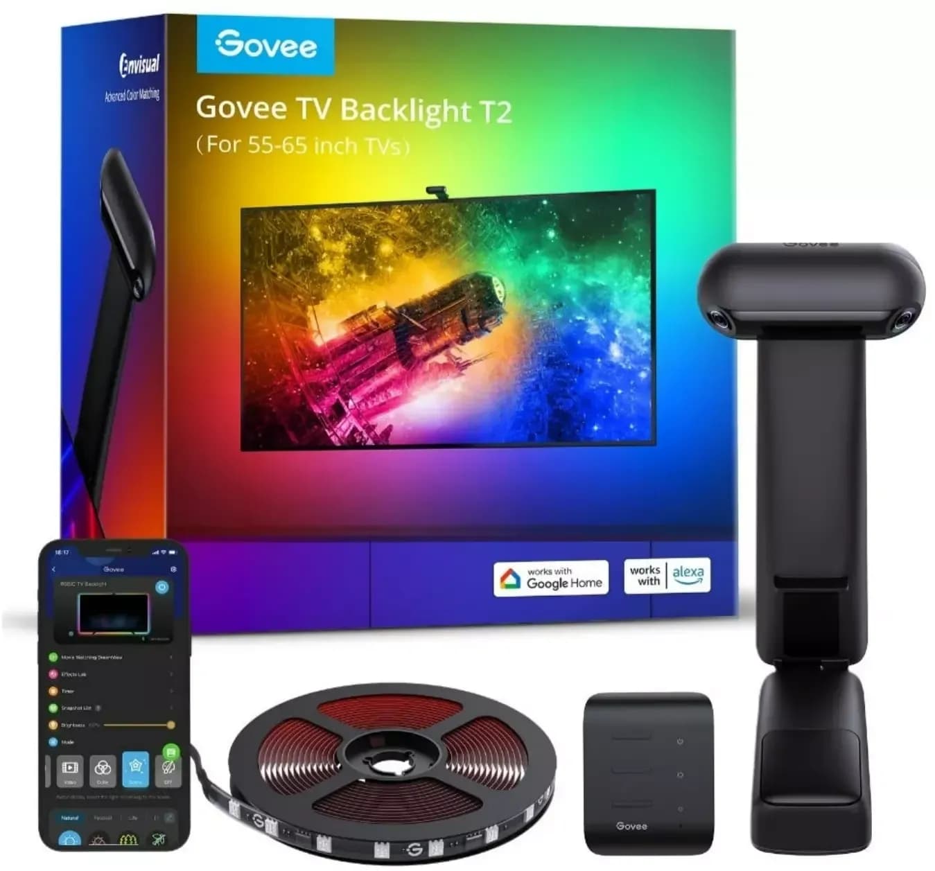 Govee Envisual TV Backlight T2 - Strip - Realtime kleurafstemming - 55"-65"