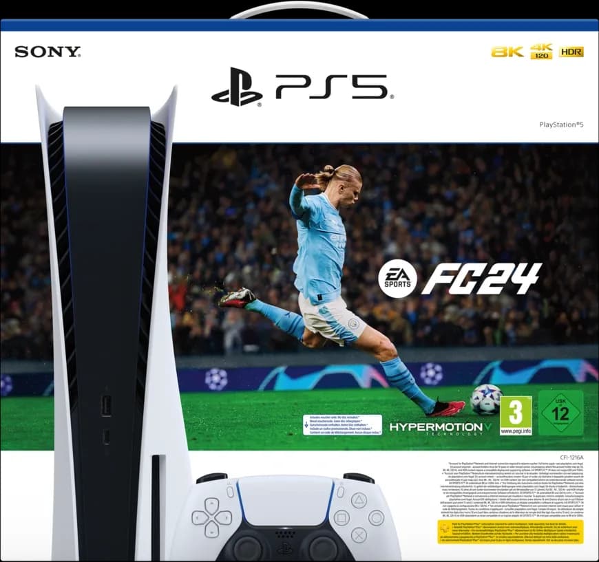 Sony PlayStation 5 - Console bundel - EA Sports FC 24 voucher - Wit Zwart