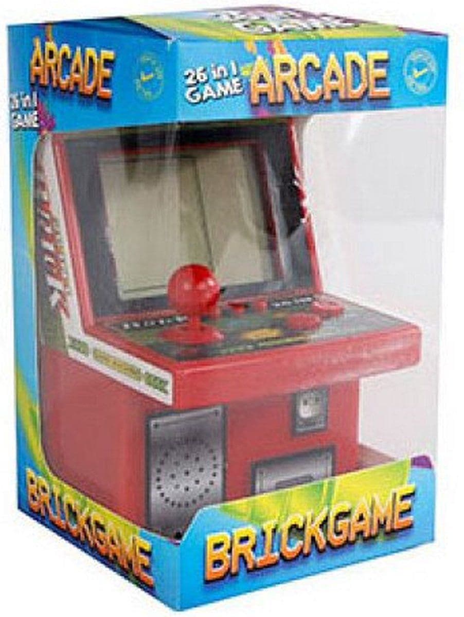 Van Manen Veenendaal BV Arcade Brickgame - Retro Spielautomat - 26 spellen - Blauw of Rood