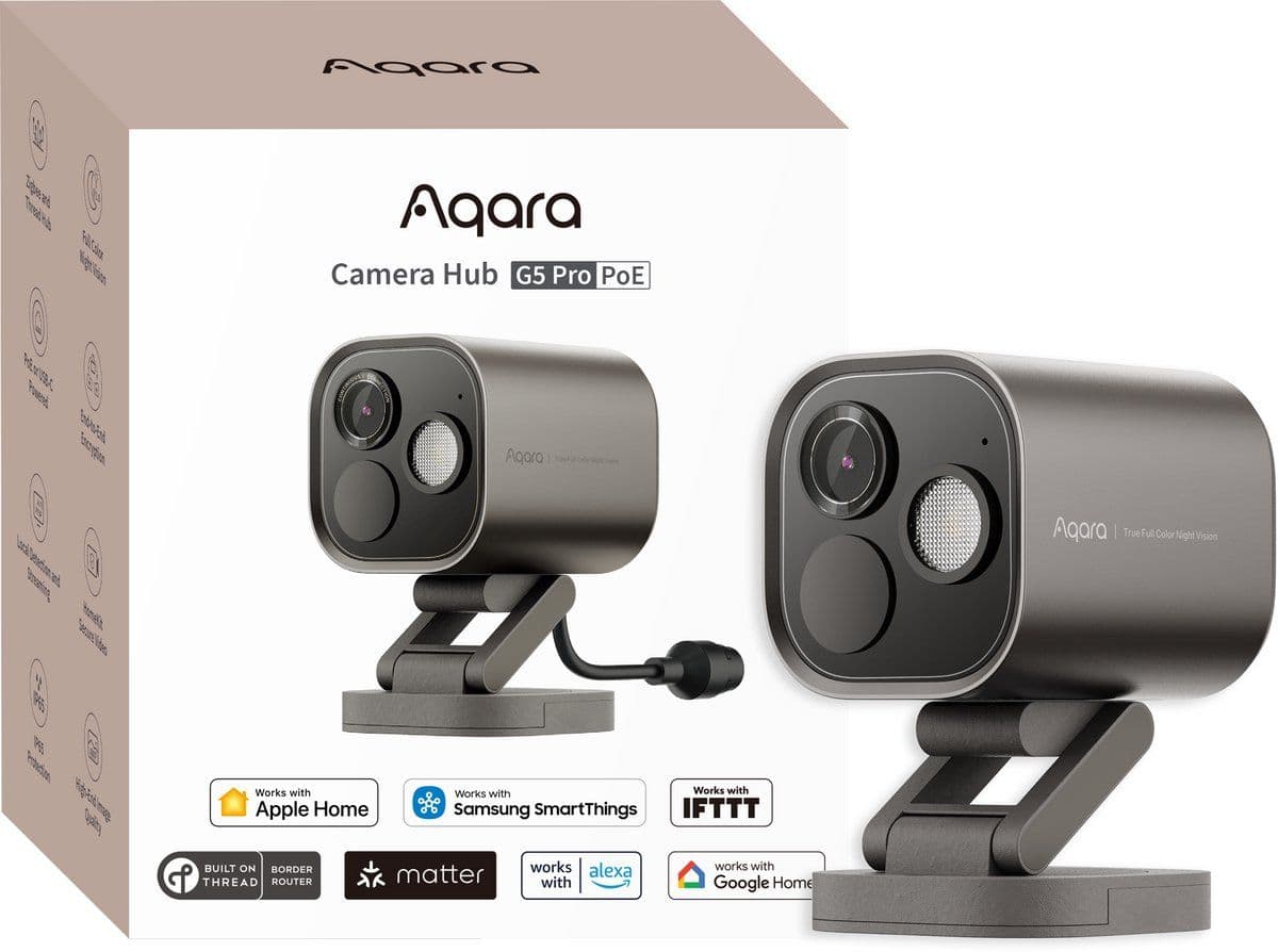 Aqara G5 Pro - Camera Hub PoE - AI-herkenning Zigbee Thread - Grijs