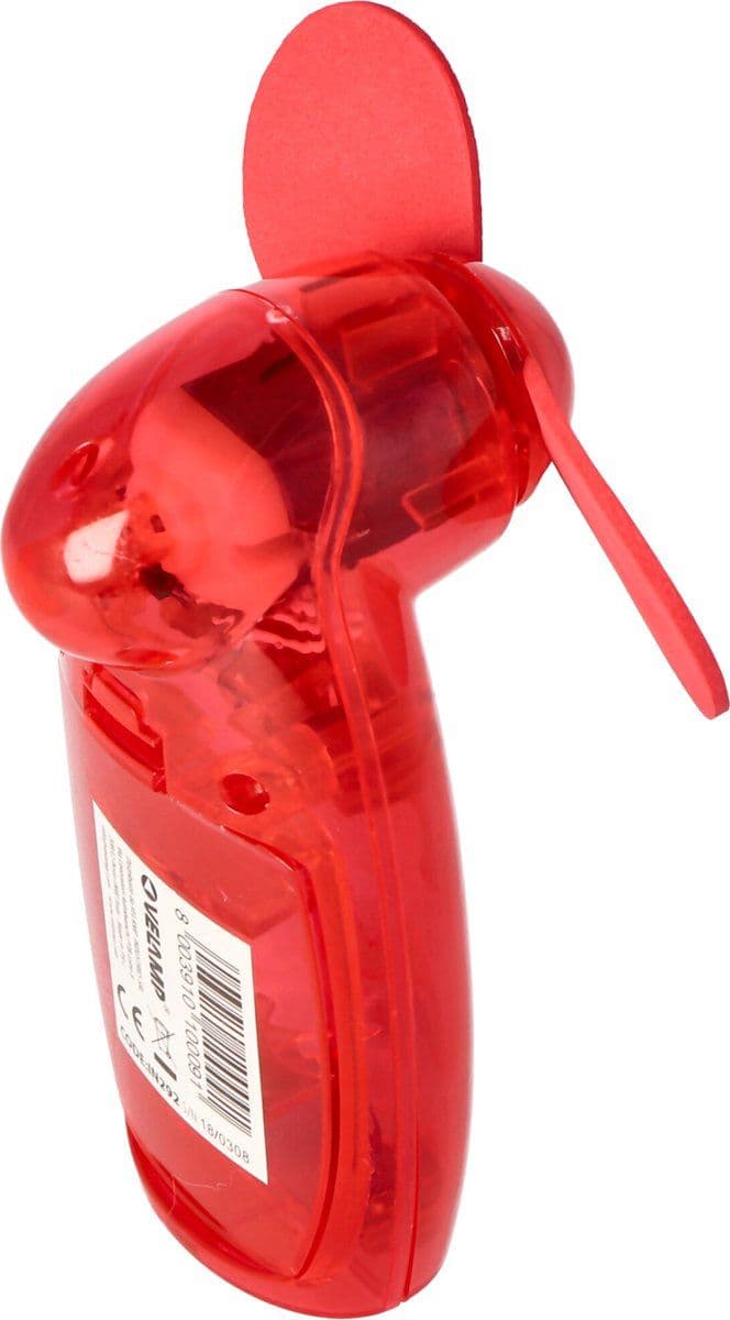 Handventilator doorschijnend, diverse kleuren, klein en compact, ideaal voor onderweg, geluidsarm