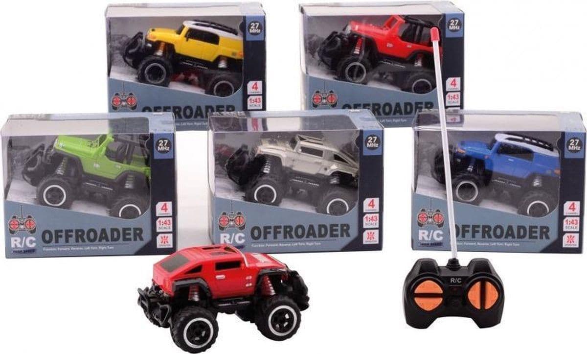 RC Jeep 26033 - schaal 1:43 - afstandsbediening - felle kleur