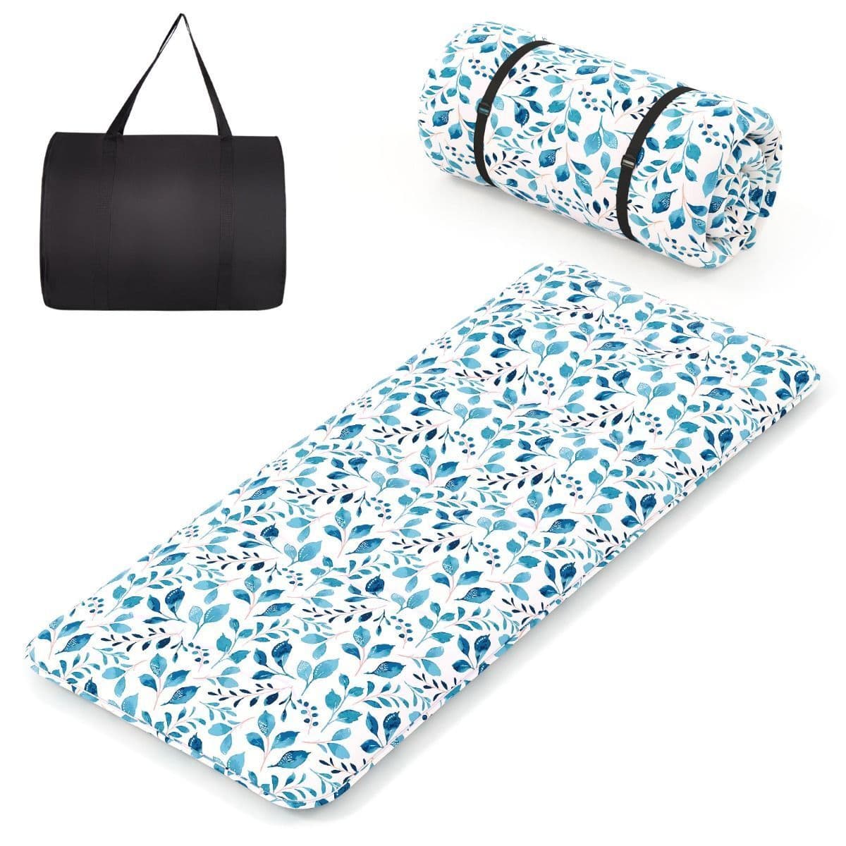Coast Futon Matras - Opvouwbaar met Wasbare Hoes - Blauw 90x200 cm