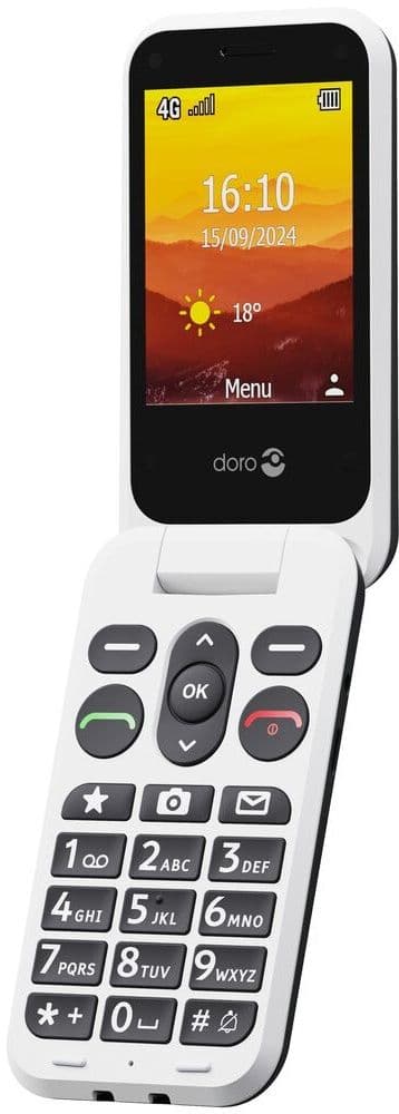 Doro Leva L20 - Klaptelefoon - 4G - Wit Zwart