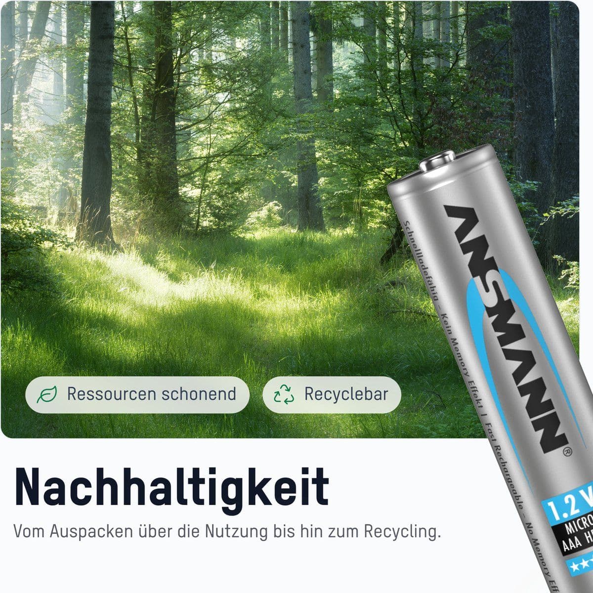 Ansmann NiMH batterij type 1100 Micro 1050mAh blisterverpakking van 2