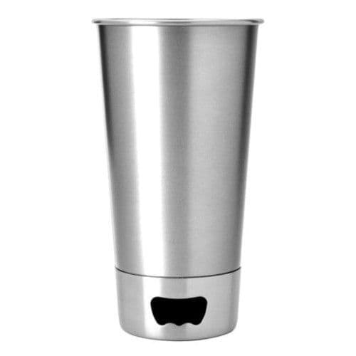 Asobu - Biermok met opener - 550 ml - Zilverkleurig