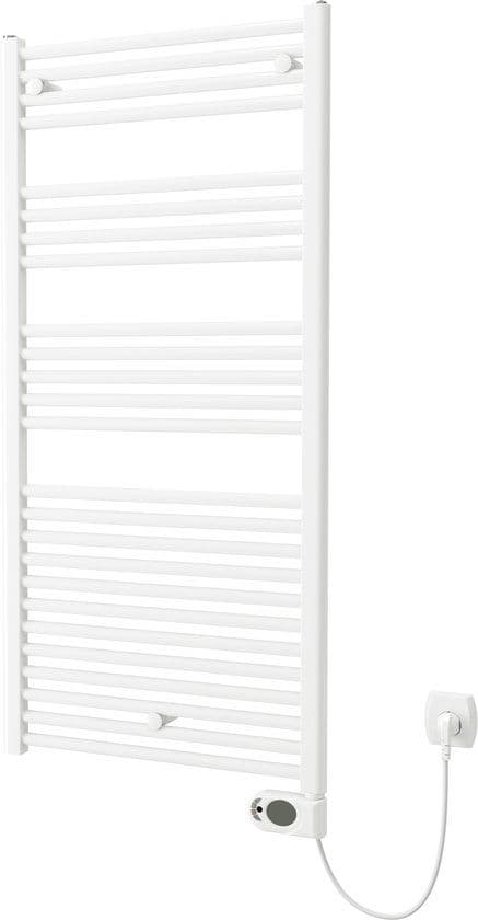 Plieger Elba - Elektrische handdoekradiator - Klokthermostaat - 126.2 cm x 60 cm - 700 Watt - Wit