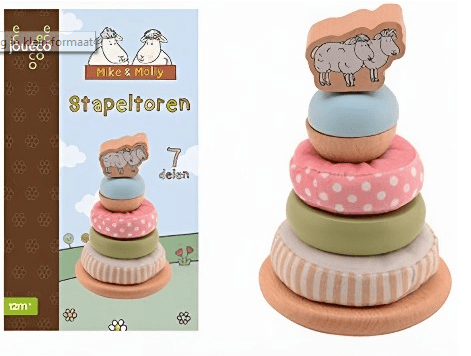 Mike en Molly - Stapeltoren 80174 - Zachte ringen - Educatief speelgoed