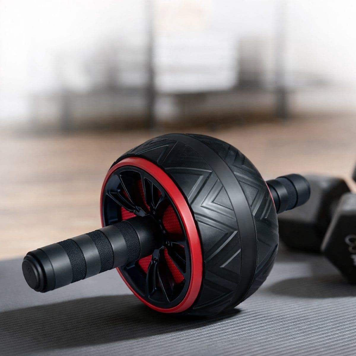DK.® Ab Wheel - Professioneel Ab roller - Full Body Workout - Zwart/Rood