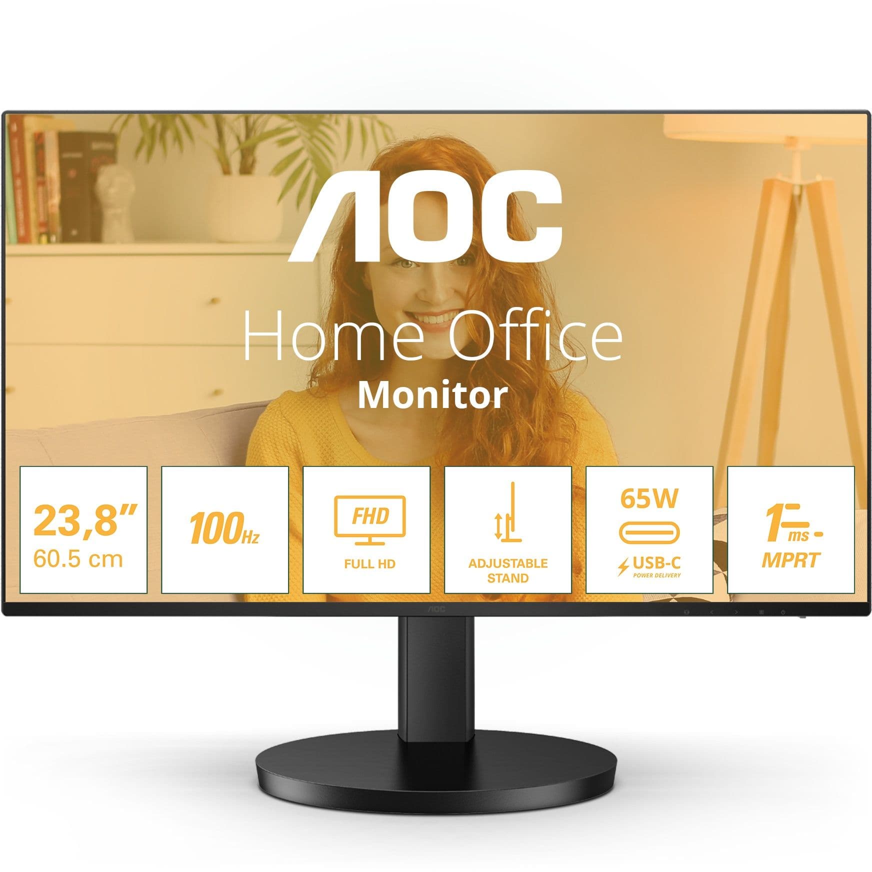 AOC 24B3CF2 - Monitor - 23,8" Full HD 100Hz IPS - Zwart