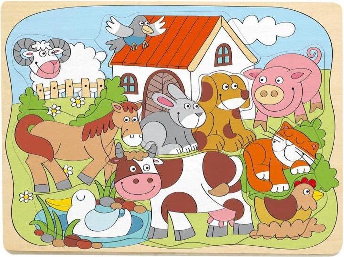 Woody Woody boerderij puzzel 30x23cm 91929.