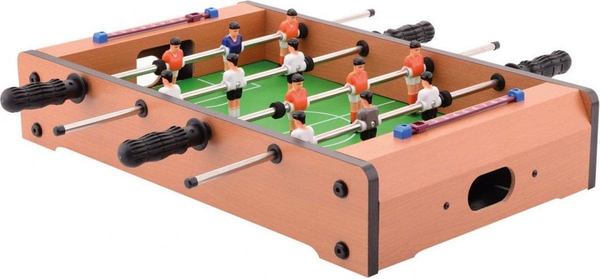 Tafelvoetbalspel Mini - Houten voetbaltafel 51 x 30 x 7.5 cm - 4 stangen met poppen
