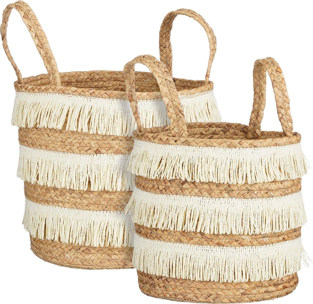 Mica Decorations Opbergmand - Set van 2 - Handgevlochten - Bruin (2 stuks)