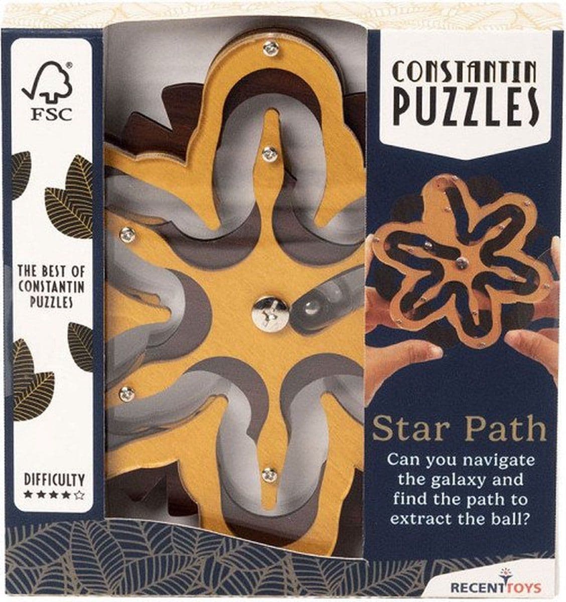 Star Path - Constantin Brainpuzzel - Houten breinbreker - Moeilijkheidsgraad 4 sterren
