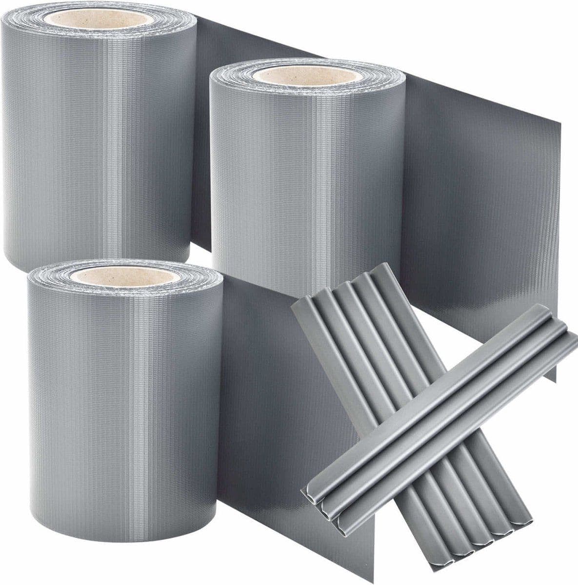 Juskys - PVC Privacystrips - 3 stuks - 35 meter - Grijs (3 stuks)