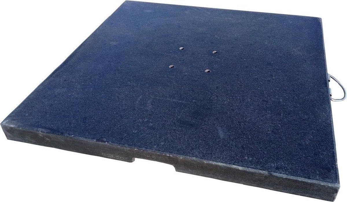 Outdoor Living - Granietplaat Polish 90kg zwart, afstand gaten diagonaal 16cm