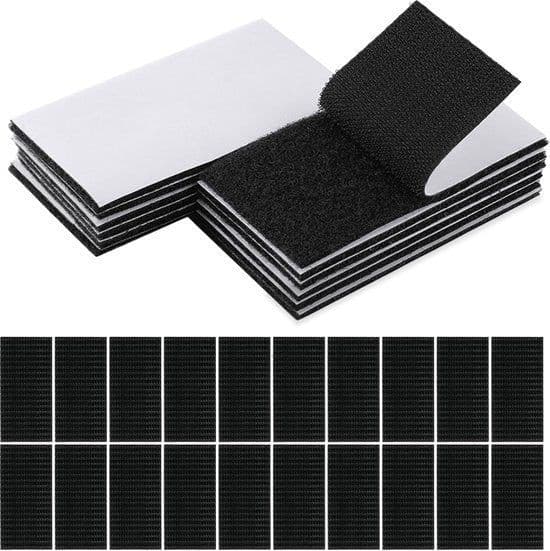 Luft Klittenband Naaibaar - 10 stuks - 5x10cm - Krachtige grip - Wit/Zwart (10 stuks)