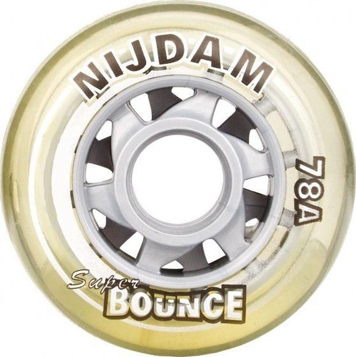 Nijdam Spaakwielen - Inlineskates - Diameter 64 mm - Transparant