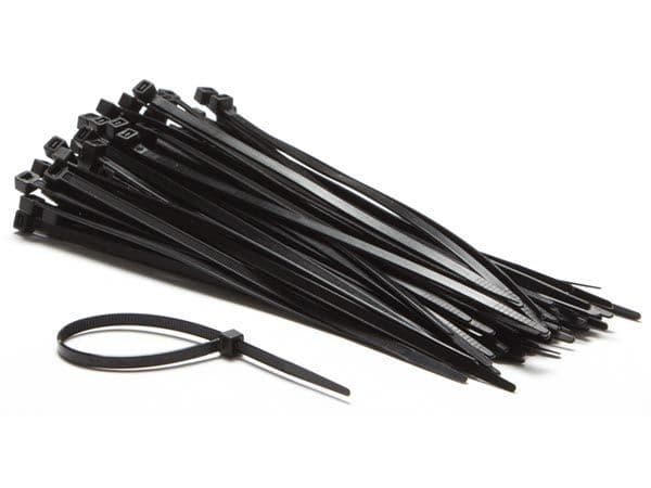Perel Set nylon kabelbinders 4.6x200mm - Zwart, UV-bestendig, 100 st.