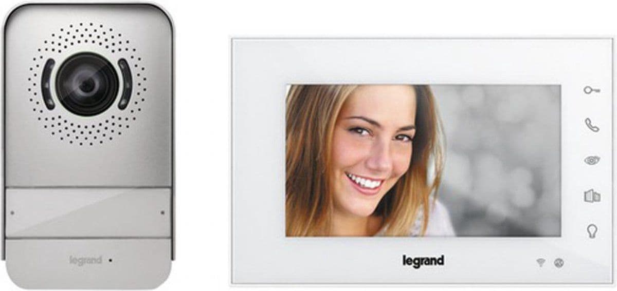 Legrand 7" Videofoon KIT 2 Draads - Video Deurbel met Camera & WiFi - IP54 Waterdicht - Wit