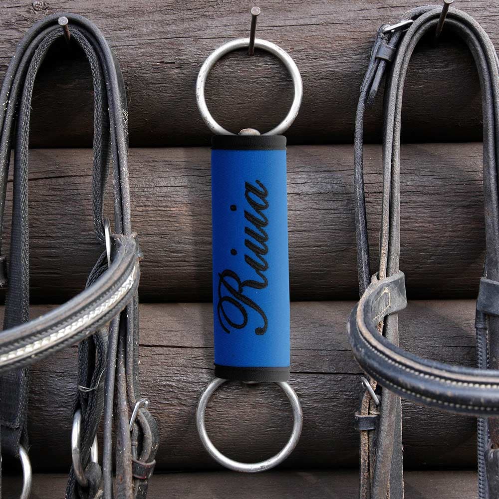 Gepersonaliseerde paardenbitbeschermer met naam Paardengerei Paardenhoofdstelverwarmer Verjaardagscadeau voor paardenliefhebber Hippisch