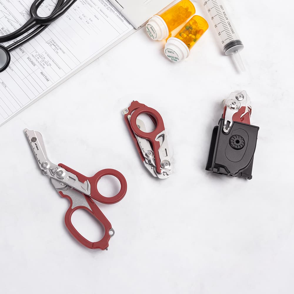 Gepersonaliseerde opvouwbare Multi-tool Emergency Response schaar Trauma schaar met gegraveerde tekst en pictogram Gift voor EMT Paramedici