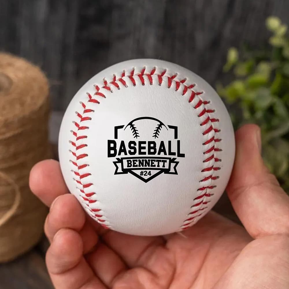 Gepersonaliseerd Baseball Field Bats Handschoenen Ontwerp Baseball met Naam en Nummer Verjaardag Vaderdag Team Gift voor Papa Baseball-speler