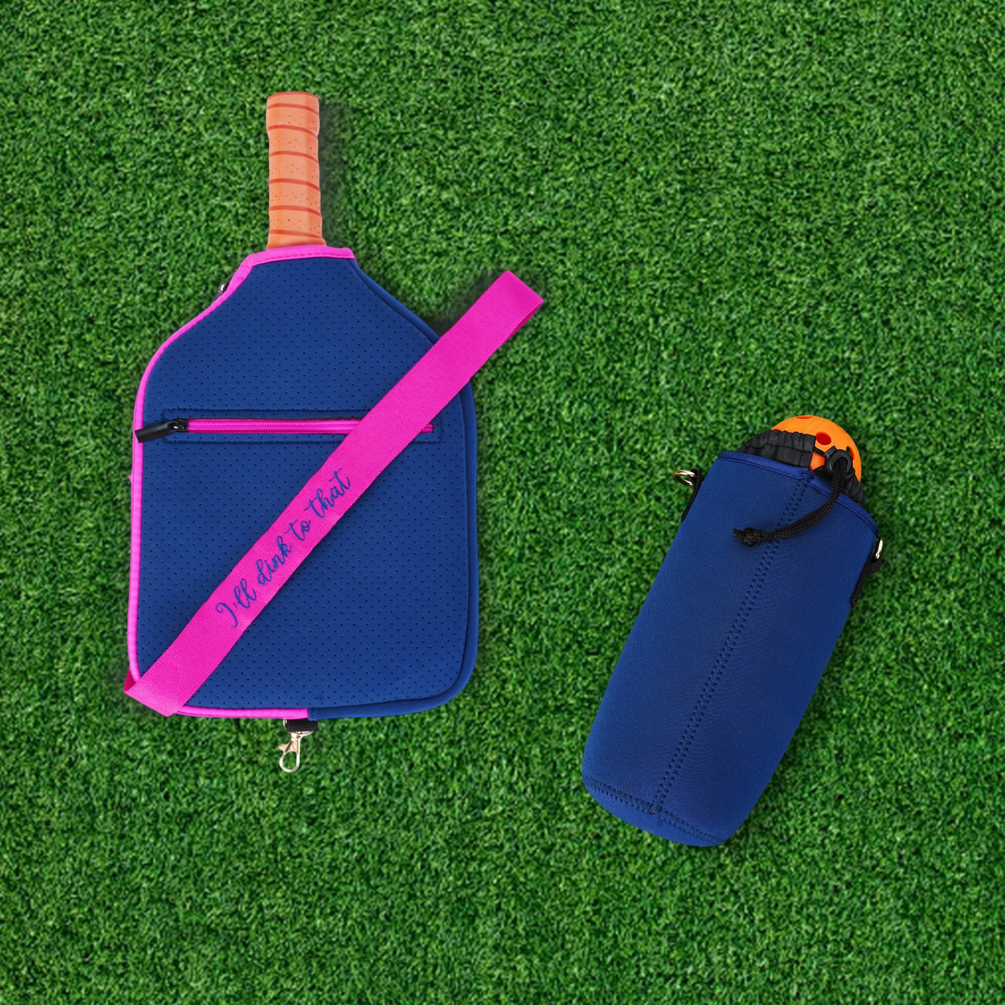 Gepersonaliseerde Pickleball Paddle Cover en Drawstring Pouch Set met Emborderied Tekst Game Day Verjaardagscadeau voor Pickleball spelers