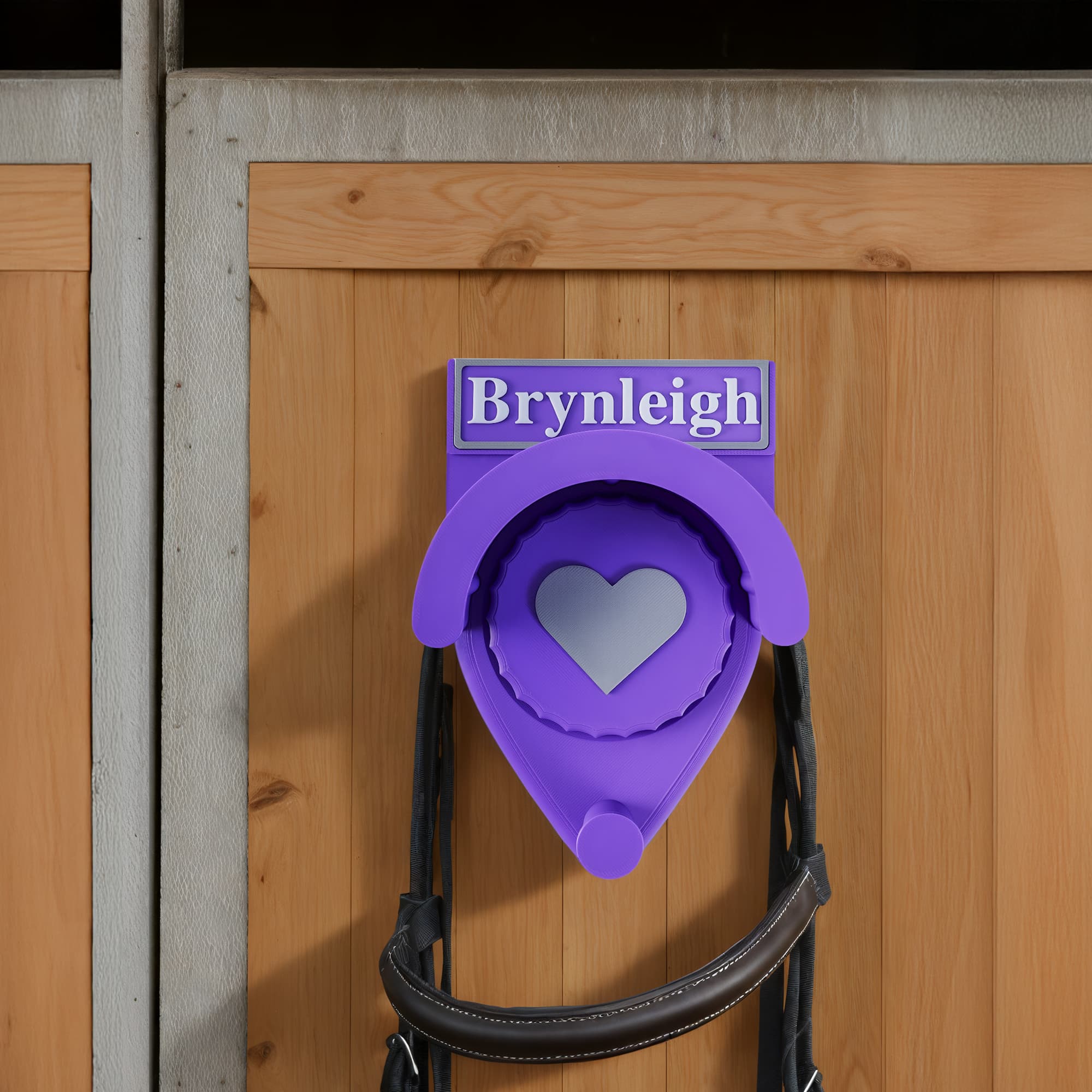 Gepersonaliseerd Kroon Hart Naam Veelkleurig PLA Hoofdstelhaak Houder Zadel Accessoires Verjaardag Paardensport Cadeau voor Paardensporters Eigenaren