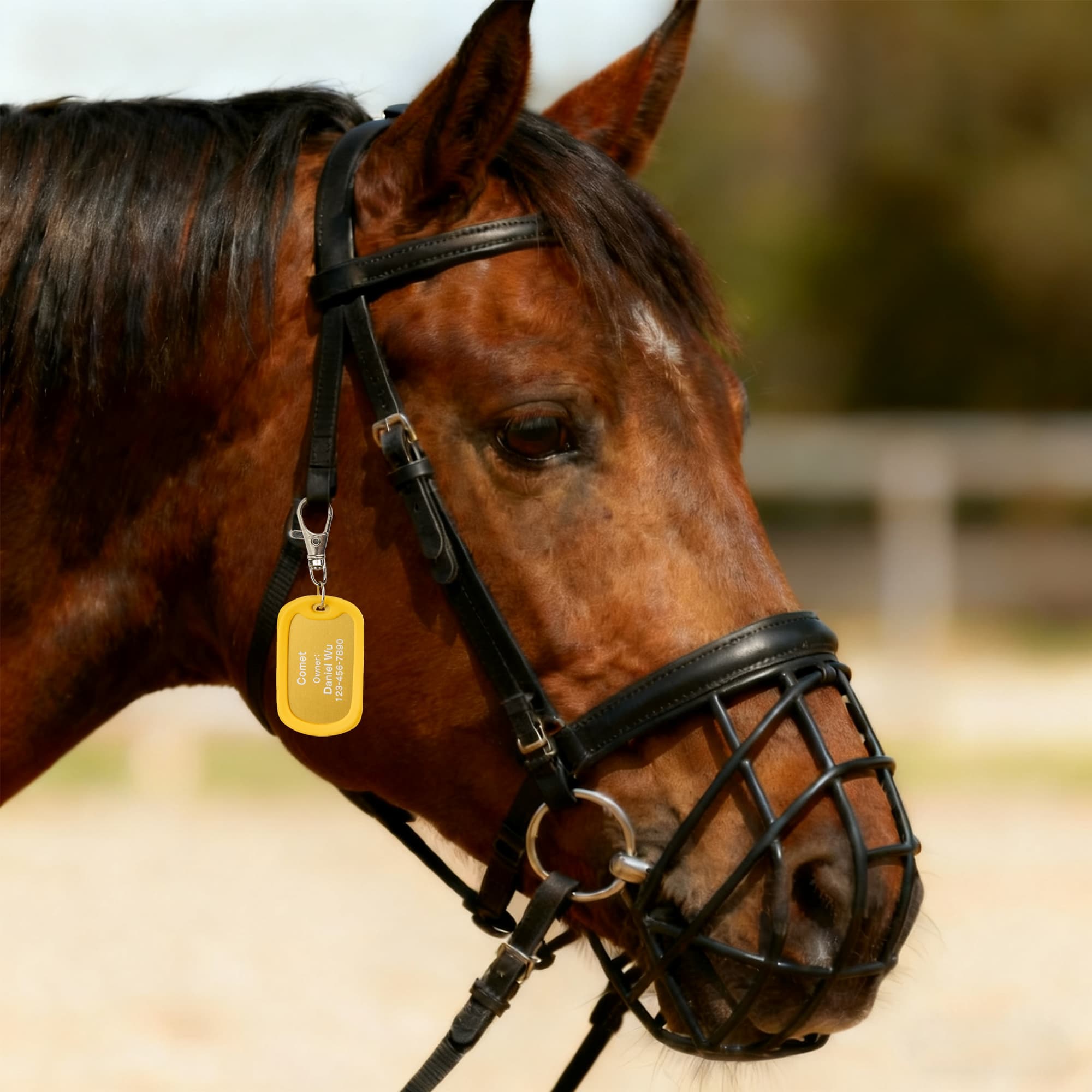 Gepersonaliseerd Multicolor Naam ID Paard Nood Tag met Tekst Paard Harnas Decor Verjaardagscadeau voor Paardeneigenaren