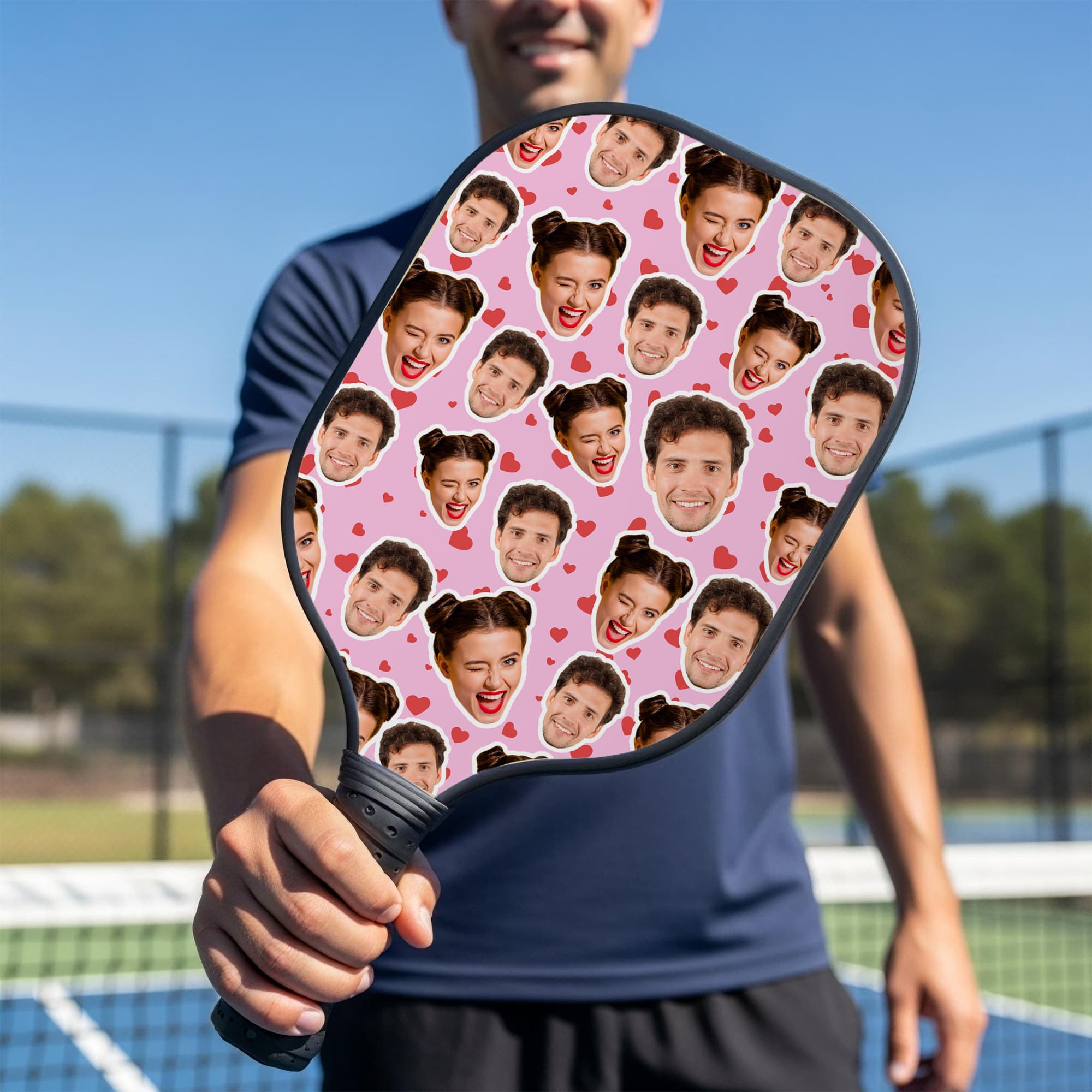Gepersonaliseerde 1-4 Avatar gezicht foto's Pickleball Paddle met Pickleball en tas Competitiedag Verjaardagscadeau voor Pickleball spelers