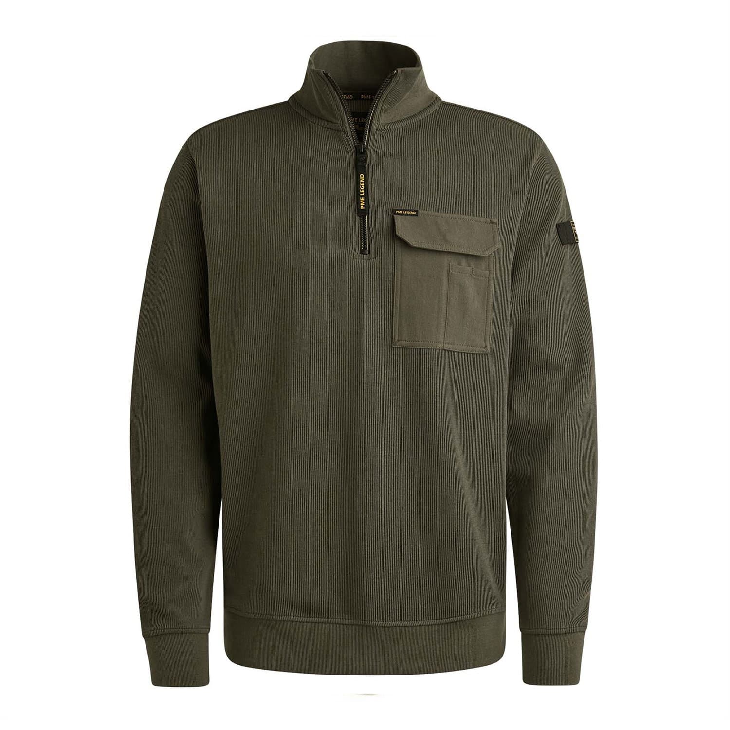 Pme Legend Half Zip Knit Look Sweater