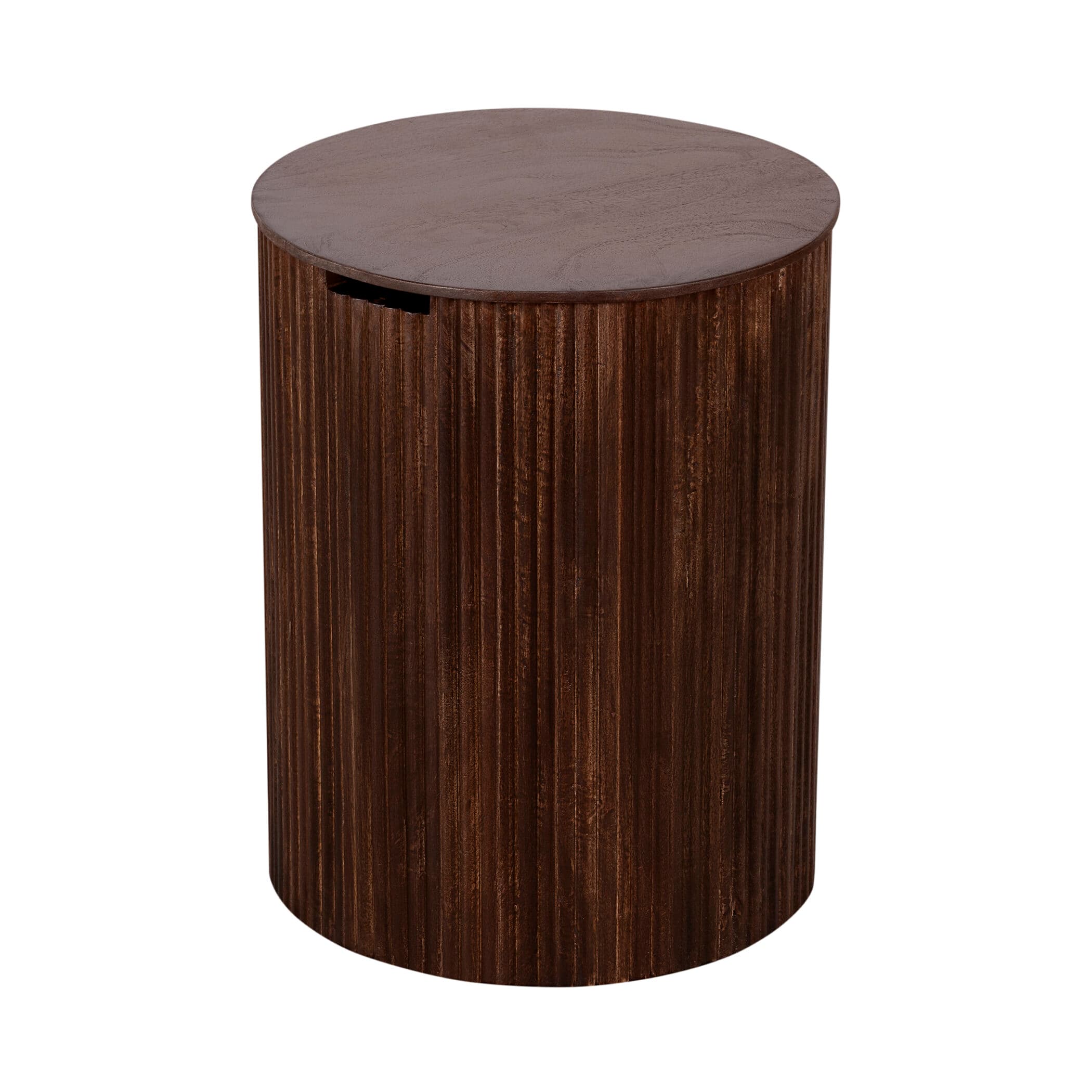 Lewis & Loft Bijzettafel Lonne - FSC® mangohout - Met opbergruimte - ⌀40 cm - Walnoot bruin