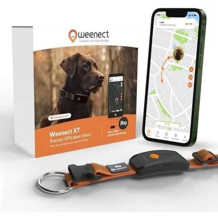 GPS hondenhalsband - WEENECT Dog XT - XL antenne - Waterdicht - Julius-K9 halsband - Werkt met abonnement - Oranje