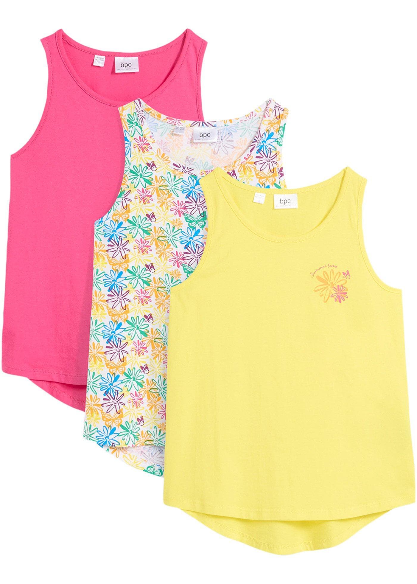 Meisjes jersey top (set van 3) van biologisch katoen