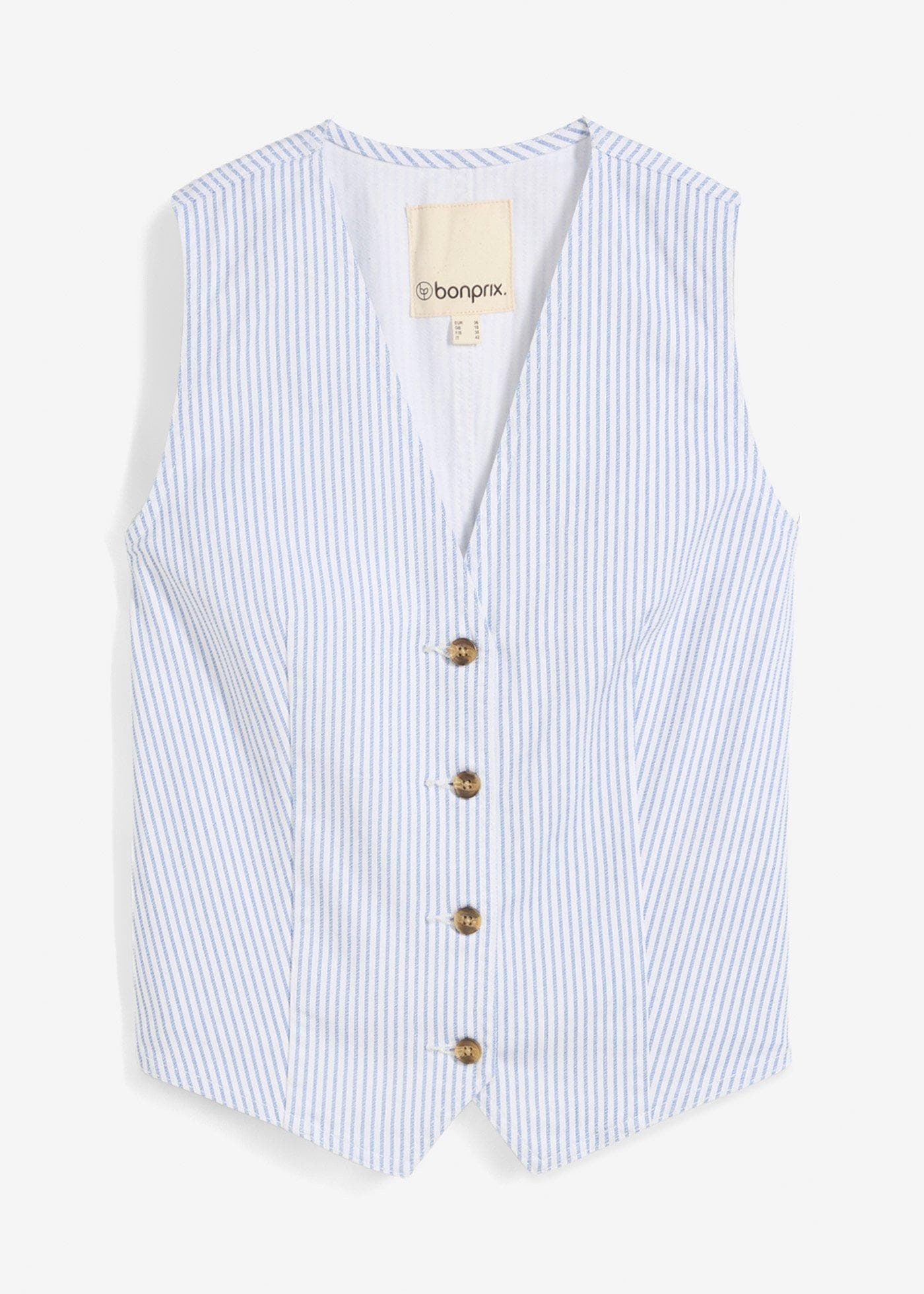 Jeans gilet gestreept