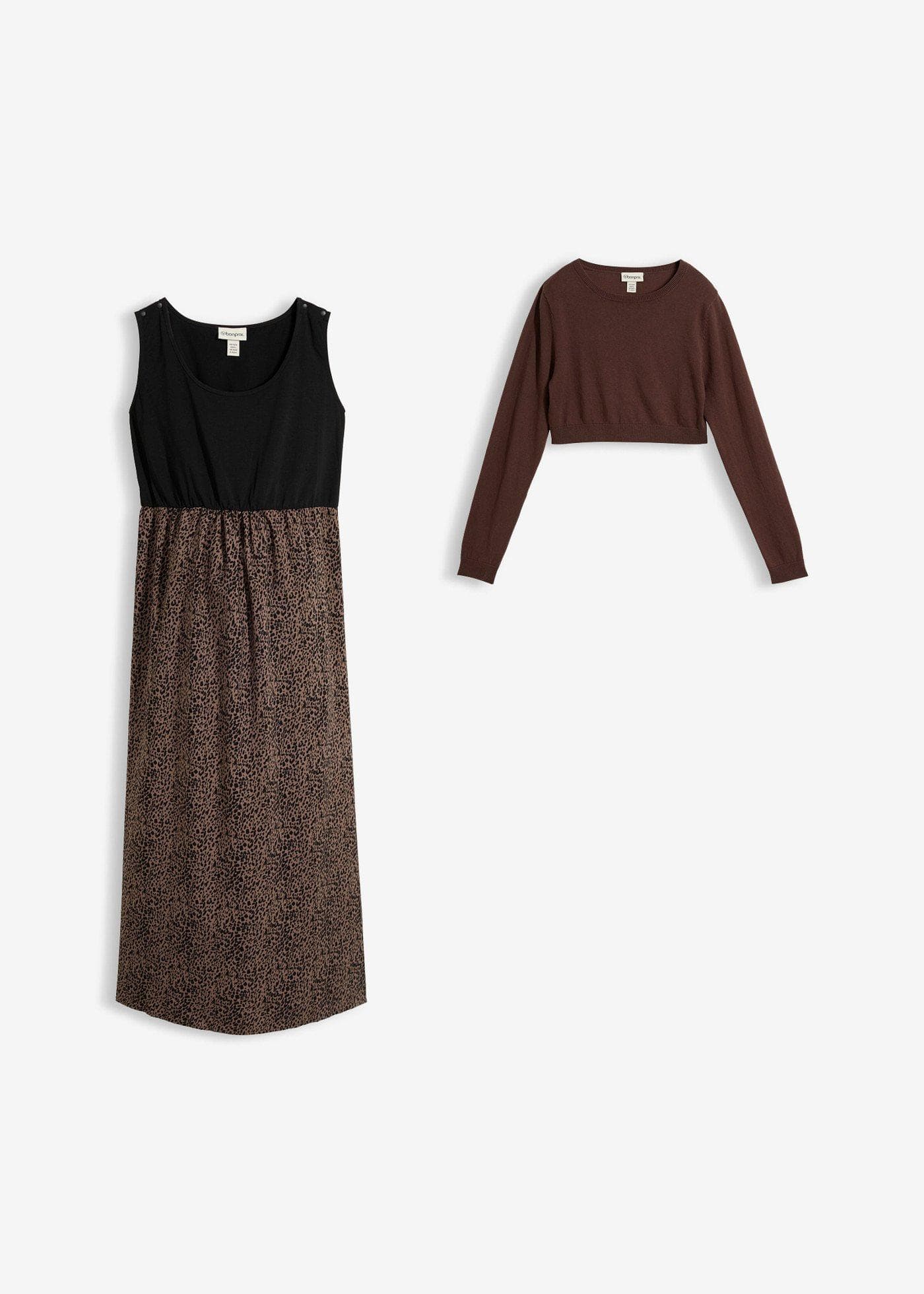 3-in-1 set met een pullover en zwangerschapsjurk met voedingsfunctie (2-dlg. set)