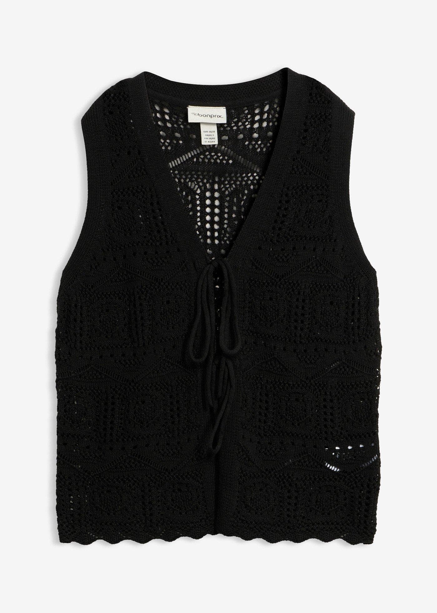 Ajour vest van een katoenmix
