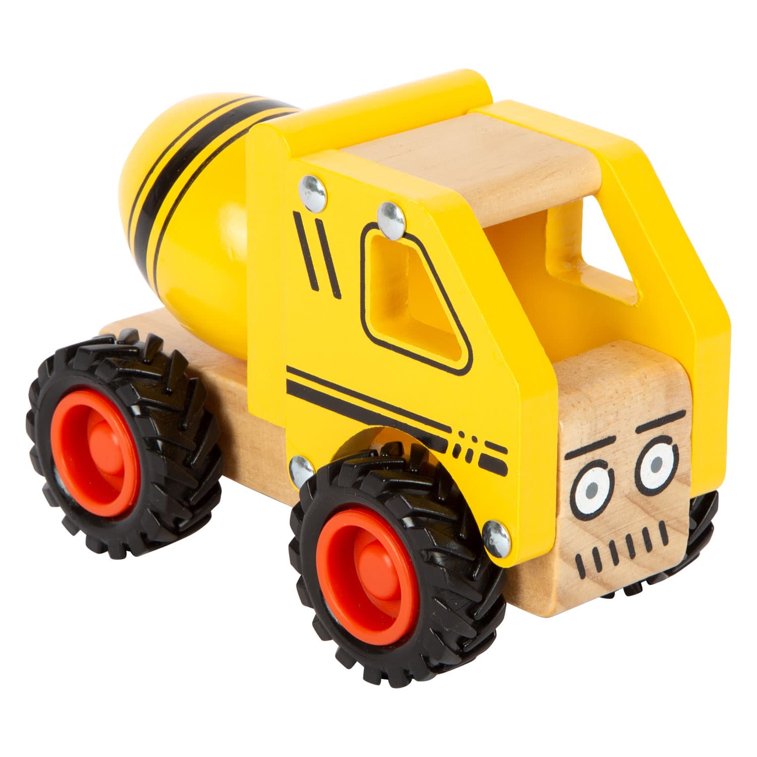 Small Foot houten cementvrachtwagen geel