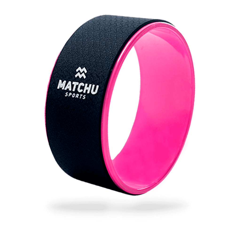Matchu Sports Yoga Wiel roze - Zwart/roze - 13 cm - Ø 33 cm - ABS